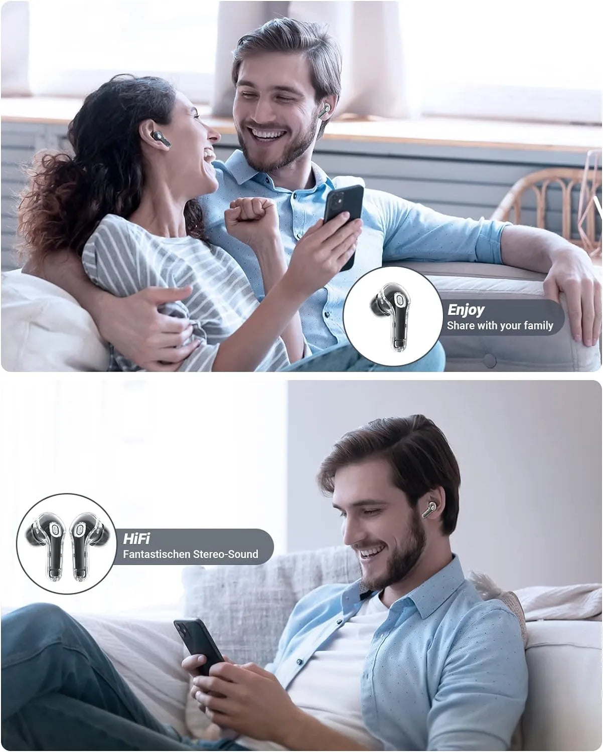 T8 Crystal Wireless Earphones